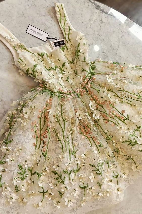 Gorgeous Flowers Appliques Short Homecoming Dresses Cocktail Dresses C1142