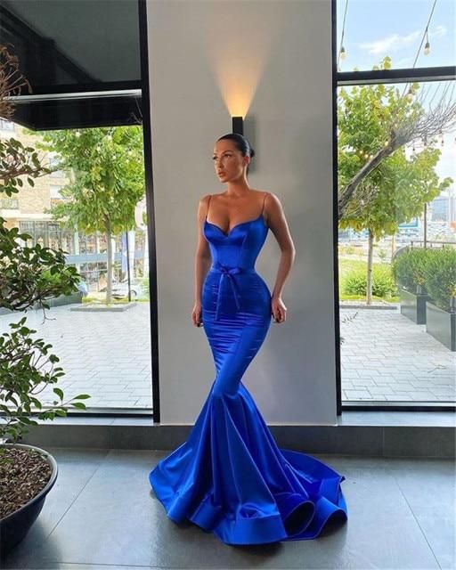 Royal Blue Fitted Mermaid Evening Dress C1183