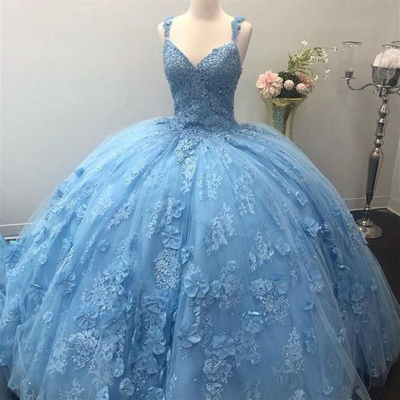 New Luxury Crystal Quinceanera Dresses For Special Light Blue Occasion Dresses Prom Dress, Sweet 16 Dresses C58