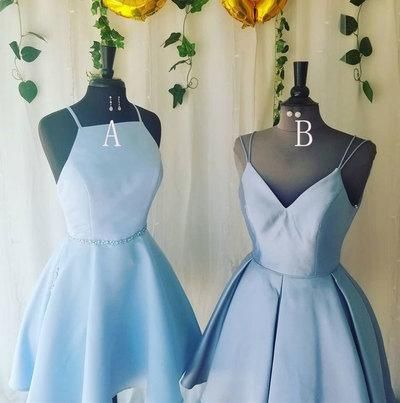 Dusty Blue Short Homecoming Dresses C592