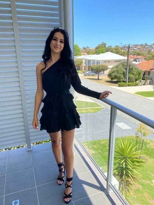 One Shoulder Black Homecoming Dress C735