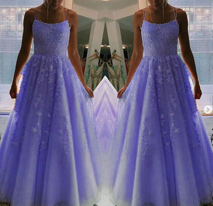 Fancy Spaghetti Straps Long Grils Graduation Senior Prom Dresses C394