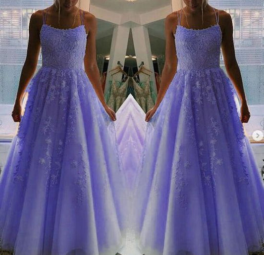 Fancy Spaghetti Straps Long Grils Graduation Senior Prom Dresses C394