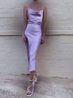 Lilac Tea Length Prom Dress, Slik Prom Dress C1417