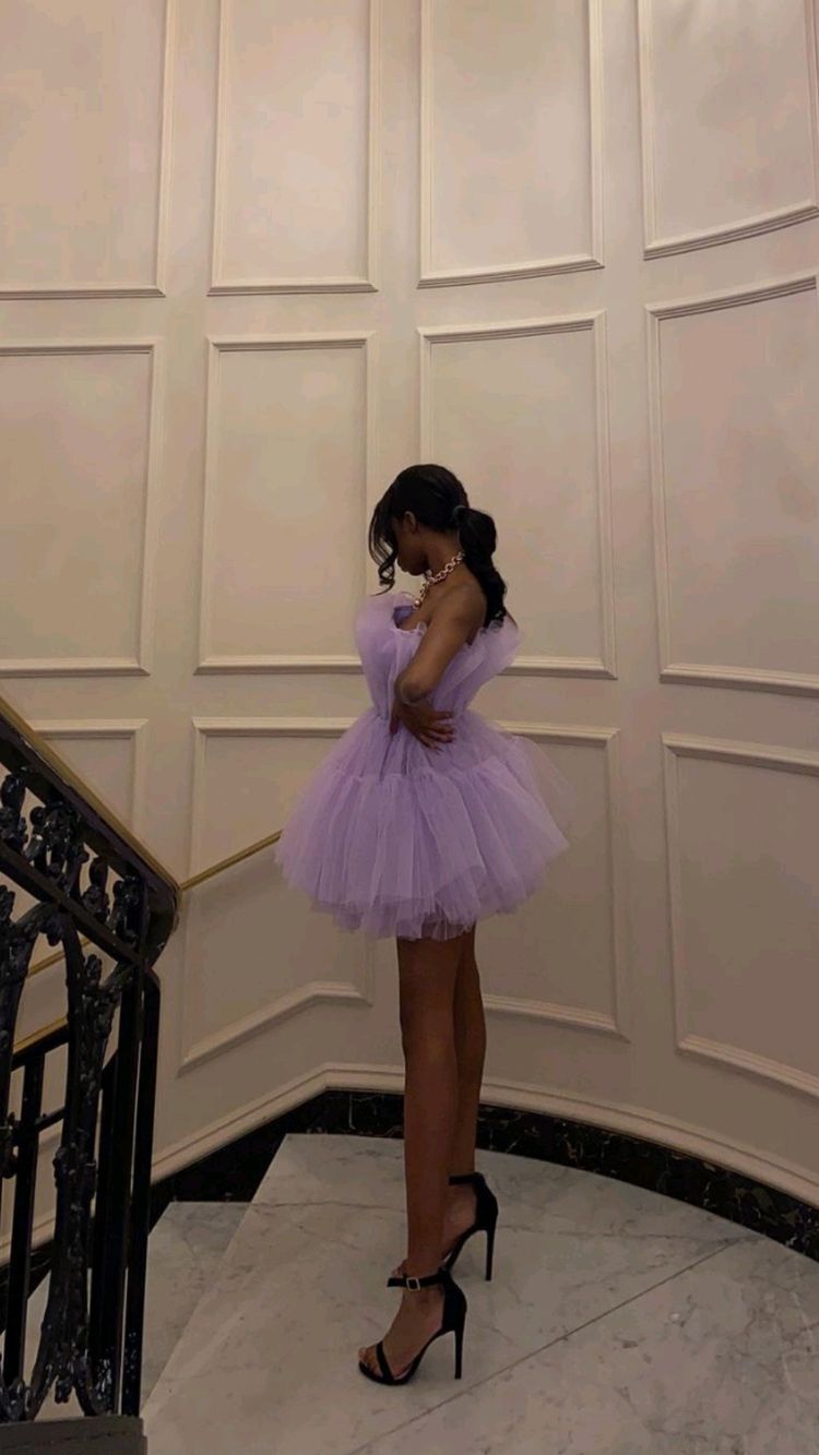 Short purple Homecoming Dresses C736