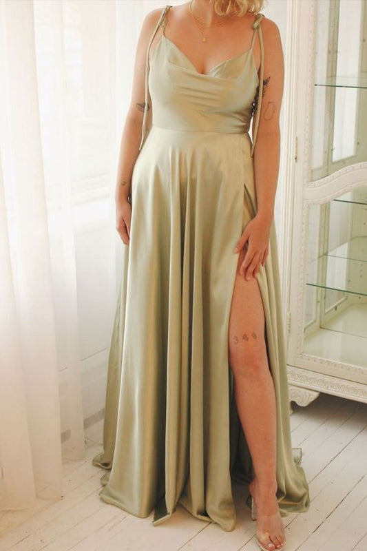 Sage Green Long Prom Dress C941