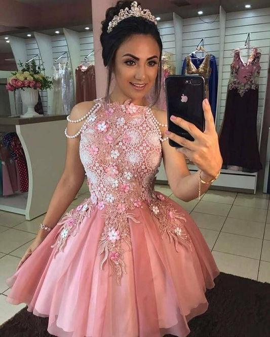 A-Line Short Homecoming Dress short party dress C645