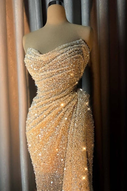 Stunning Sweetheart Sequin Form-fitting Prom Dresses  C1588
