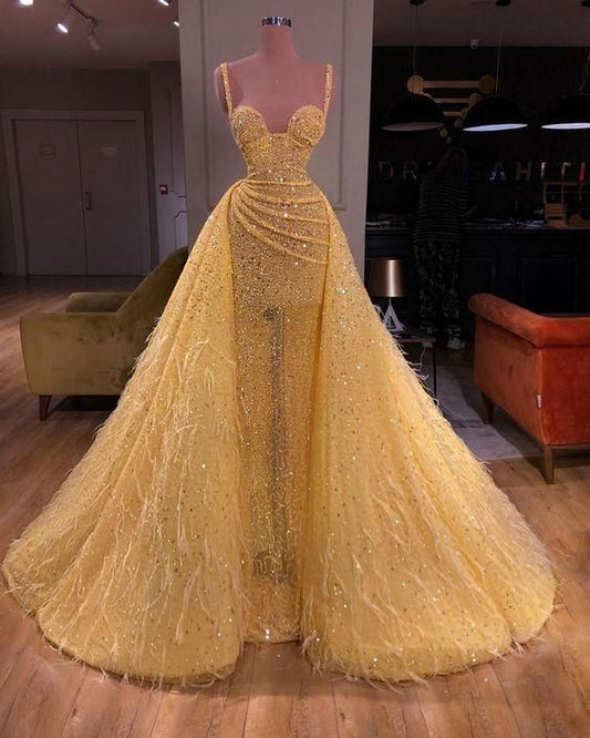 sequins prom dresses, feather prom dresses, sweetheart prom dresses, beaded prom dresses  C1228