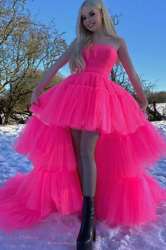 Hot Pink Princess Prom Dress Formal Evening Gowns C342