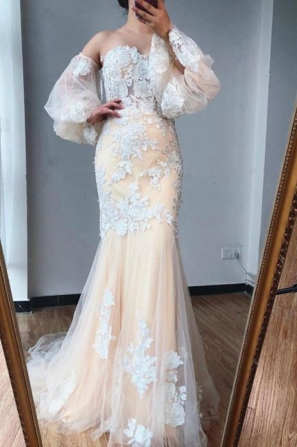 Evening dress long with sleeves | Gorgeous evening dresses with lace C1617