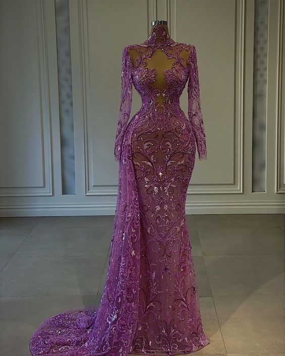 Purple Floor Length Prom Dress Long Formal Dress C1033