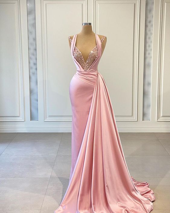 Pink Long Prom Dress,Prom Dresses,Pageant Dress,Evening Dress,Graduation School Party Gown  C1243