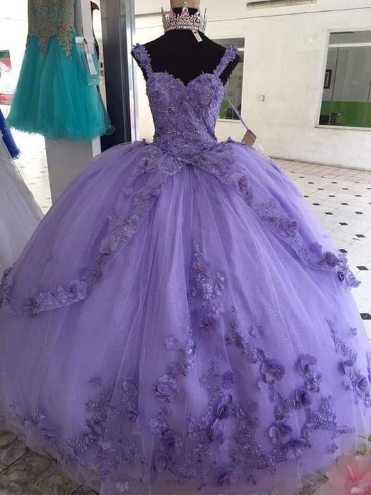 Elegant long tulle prom dresses applique evening gown  C131